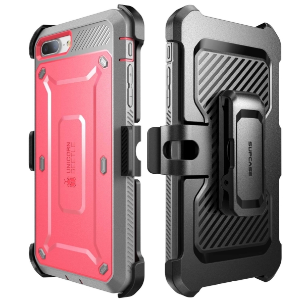 SUPCASE iPhone 7 Plus Unicorn Beetle Pro Serisi Klf ve Ekran Koruyucu (MIL-STD-810G)-Pink