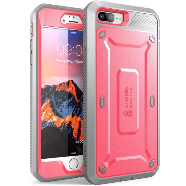 SUPCASE iPhone 7 Plus Unicorn Beetle Pro Serisi Klf ve Ekran Koruyucu (MIL-STD-810G)-Pink