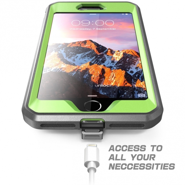 SUPCASE iPhone 7 Plus Unicorn Beetle Pro Serisi Klf ve Ekran Koruyucu (MIL-STD-810G)-Green