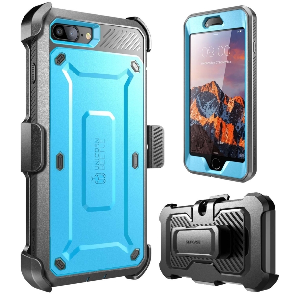 SUPCASE iPhone 7 Plus Unicorn Beetle Pro Serisi Klf ve Ekran Koruyucu (MIL-STD-810G)- Blue