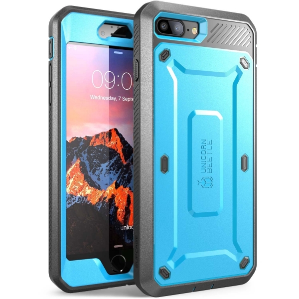 SUPCASE iPhone 7 Plus Unicorn Beetle Pro Serisi Klf ve Ekran Koruyucu (MIL-STD-810G)- Blue