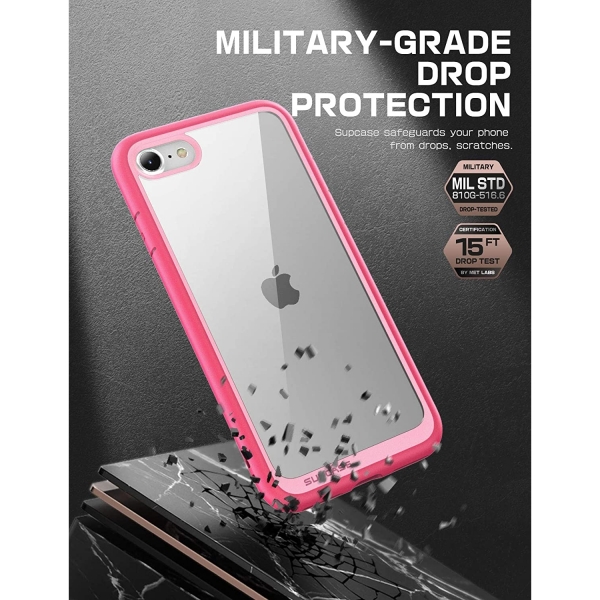 Supcase iPhone SE Unicorn Beetle Style Serisi Klf (2.Nesil)-Pink