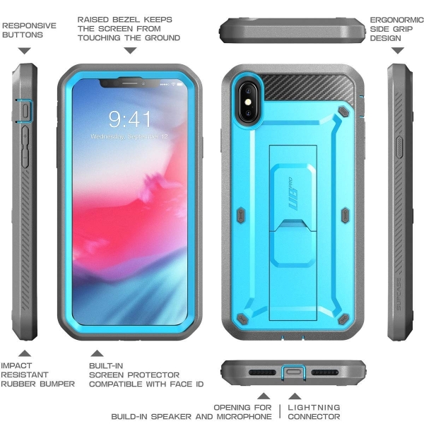 Supcase iPhone XS Max Unicorn Beetle Pro Serisi Klf-Blue