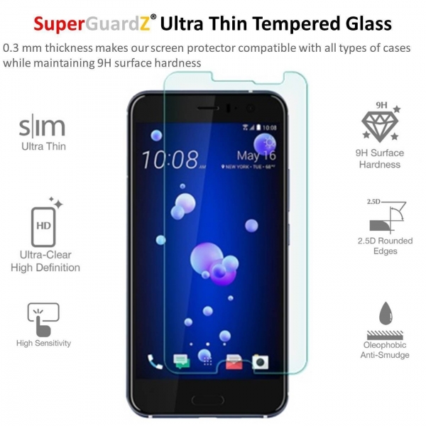 SuperGuardZ HTC U11 Temperli Cam Ekran Koruyucu (2 Adet)