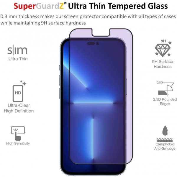 SuperGuardZ iPhone 14 Plus/13 Pro Max Anti Mavi Ik Ekran Koruyucu