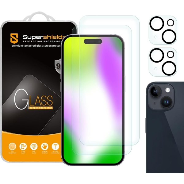 Supershieldz Apple iPhone 15 Kamera ve Cam Ekran Koruyucu (2 Adet)