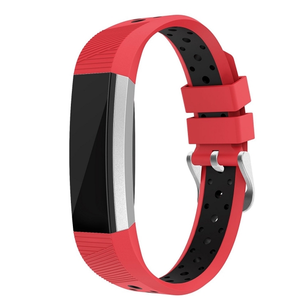 Swees Fitbit Alta HR / Alta Silikon Kay (5.5 in- 7.5 in)- Red Black