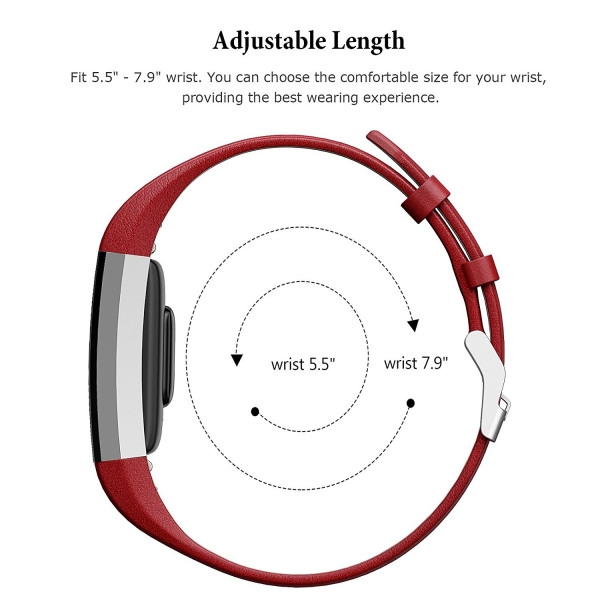 Swees Fitbit Charge 2 Deri Akll Bileklik Kay-Red