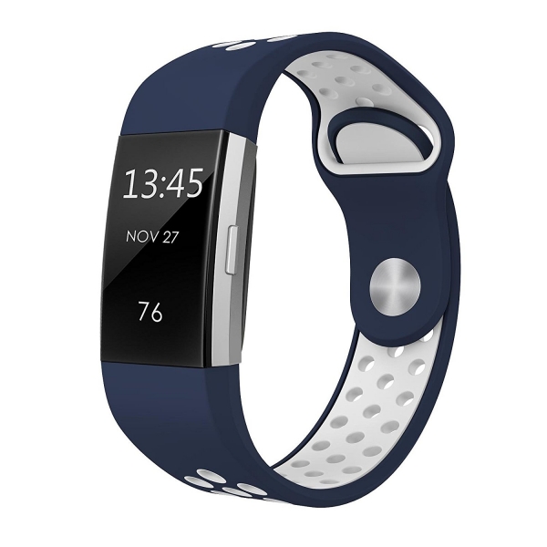 Swees Fitbit Charge 2 Kay (Large)-Navy Blue White
