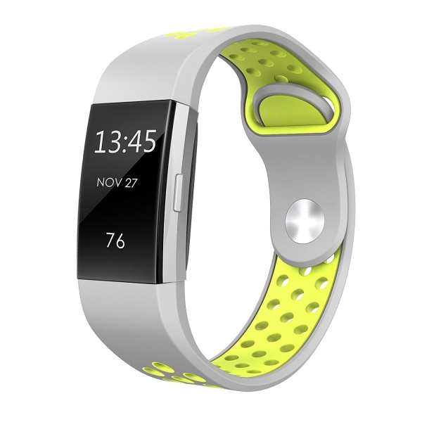 Swees Fitbit Charge 2 Kay (Small)-Silver Fluorescent Yellow