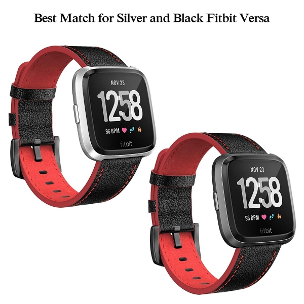 Swees Fitbit Versa Deri Kay (Large)-Red