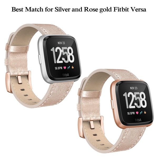 Swees Fitbit Versa Deri Kay (Large)-Rose Gold