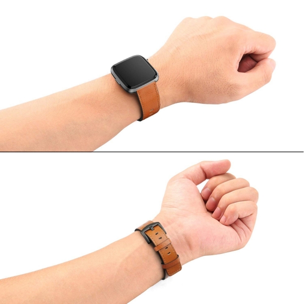 Swees Fitbit Versa Deri Kay (Large)-Light Brown