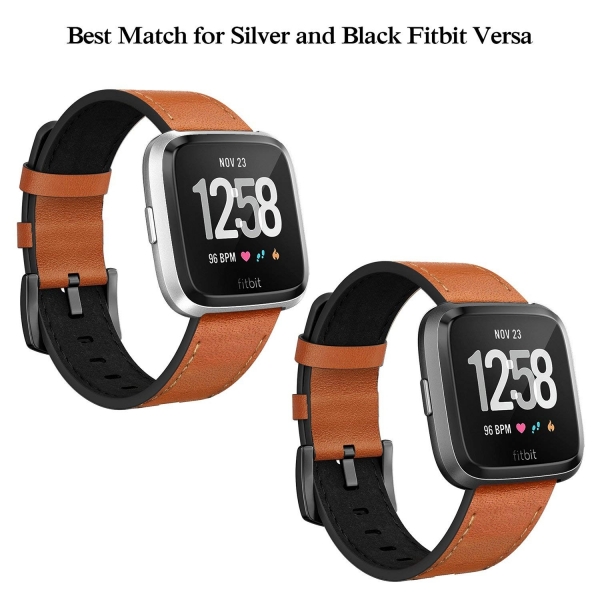 Swees Fitbit Versa Deri Kay (Large)-Light Brown