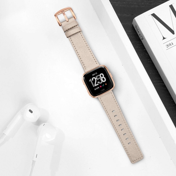 Swees Fitbit Versa Deri Kay (Small)-Champagne