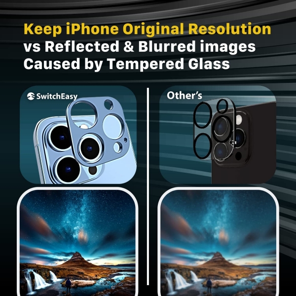 SwitchEasy LenShield Serisi iPhone 13 Pro Kamera Lens Koruyucu (Siyah)