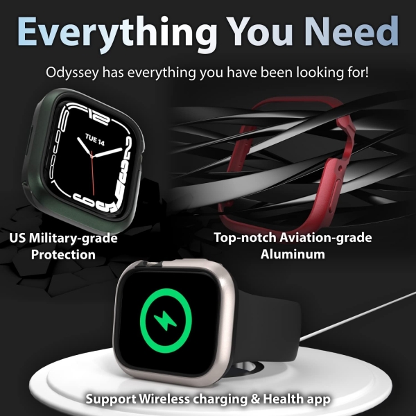 SwitchEasy Odyssey Apple Watch Koruyucu Klf (41mm)(MIL-STD-810G)-Flash Black