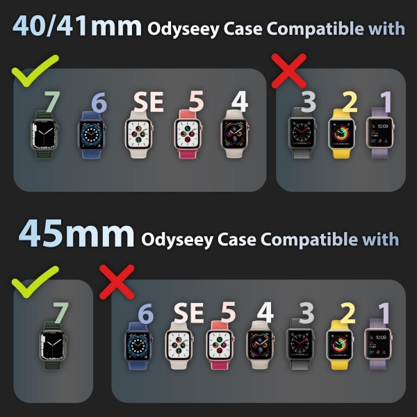 SwitchEasy Odyssey Apple Watch Koruyucu Klf (41mm)(MIL-STD-810G)-Flash Black