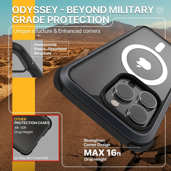 SwitchEasy Odyssey Serisi iPhone 14 Plus Manyetik Askl Klf (MIL-STD-810G) -Metal Frame