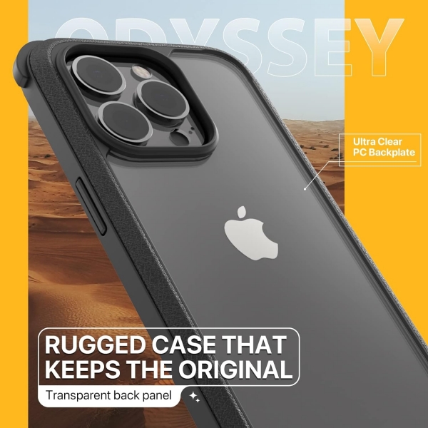 SwitchEasy Odyssey Serisi iPhone 14 Manyetik Kılıf (MIL-STD-810G) -Metal Black
