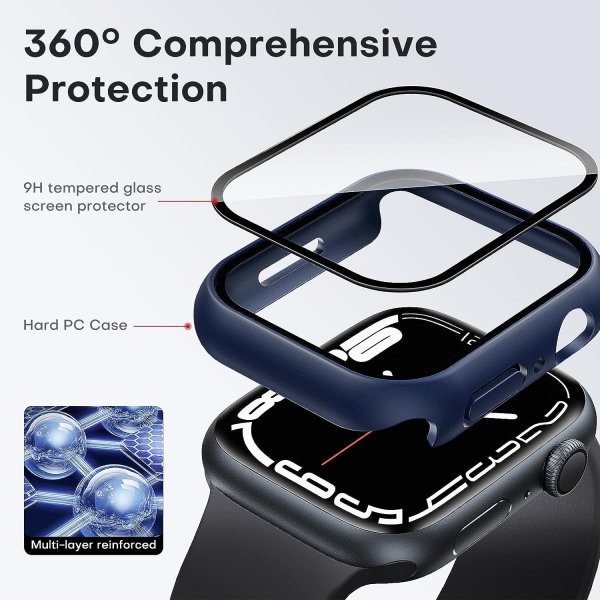 TAURI Apple Watch 9 45mm Bumper Klf-Blue