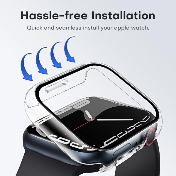 TAURI Apple Watch 9 45mm Bumper Klf-Clear