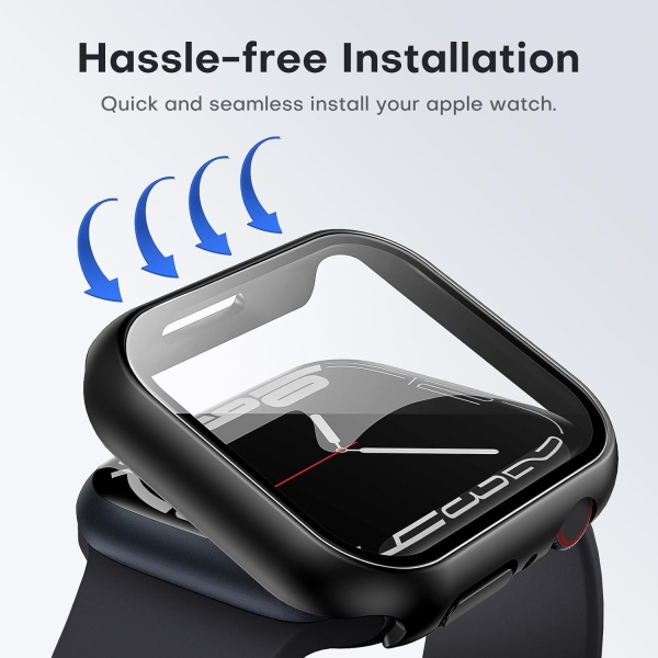 TAURI Apple Watch 9 45mm Bumper Klf-Black