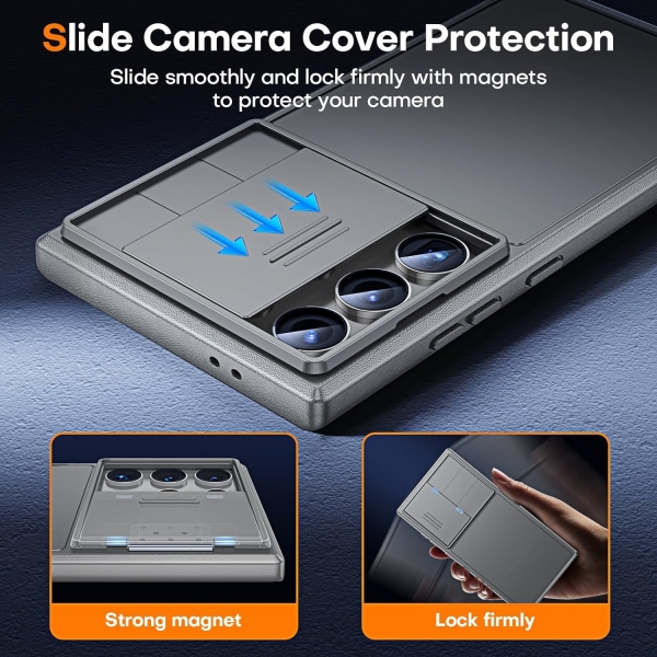 TAURI Galaxy S24 Ultra Standl� K�l�f-Gray