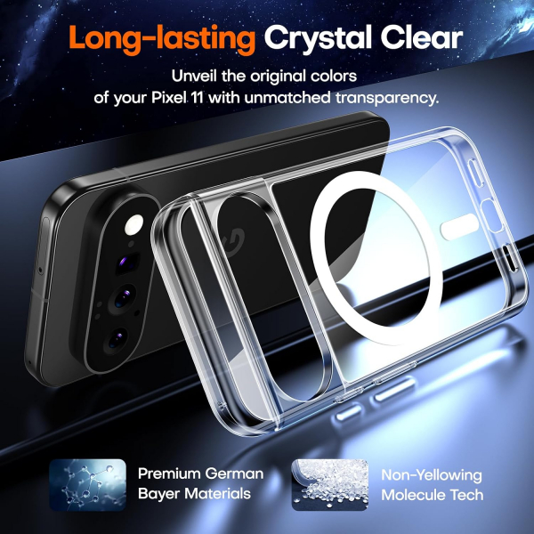 TAURI Google Pixel 11 Uyumlu Manyetik �effaf K�l�f-Clear