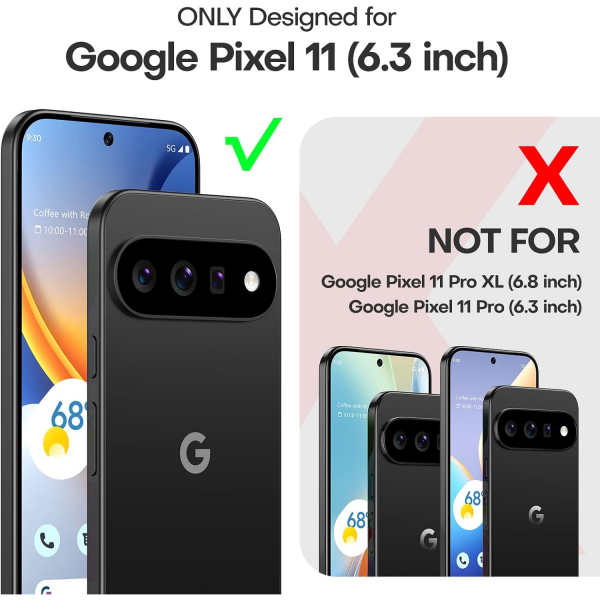 TAURI Google Pixel 11 Uyumlu Manyetik �effaf K�l�f-Matte Black