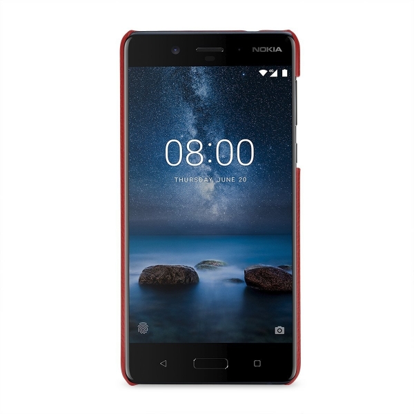 TETDED Nokia 8 Gerek Deri Klf-Red