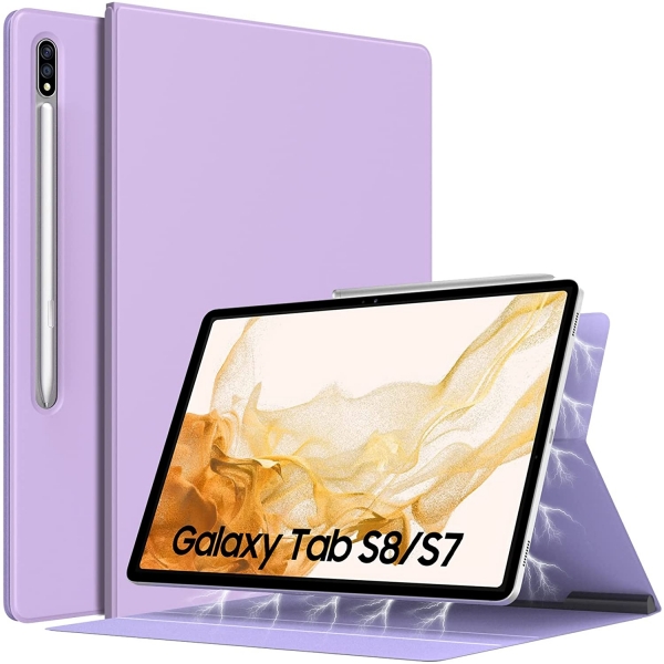 TMOVO Manyetik Samsung Galaxy Tab S8 Klf (11 in)-Light Purple