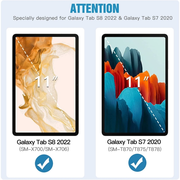 TMOVO Manyetik Samsung Galaxy Tab S8 Klf (11 in)-Navy Blue