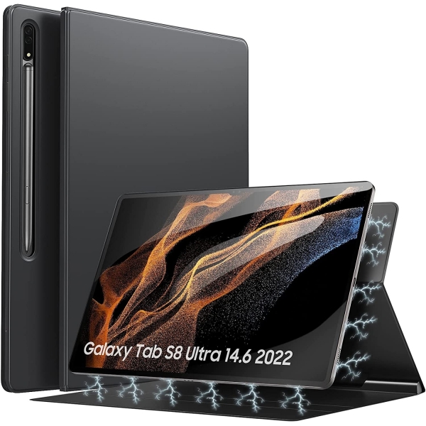 TİMOVO Manyetik Samsung Galaxy Tab S8 Ultra Kılıf (14.6 inç)-Black