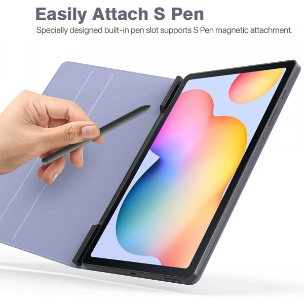 TMOVO Manyetik Galaxy Tab S6 Lite Klf (10.4 in)-Lavender Gray