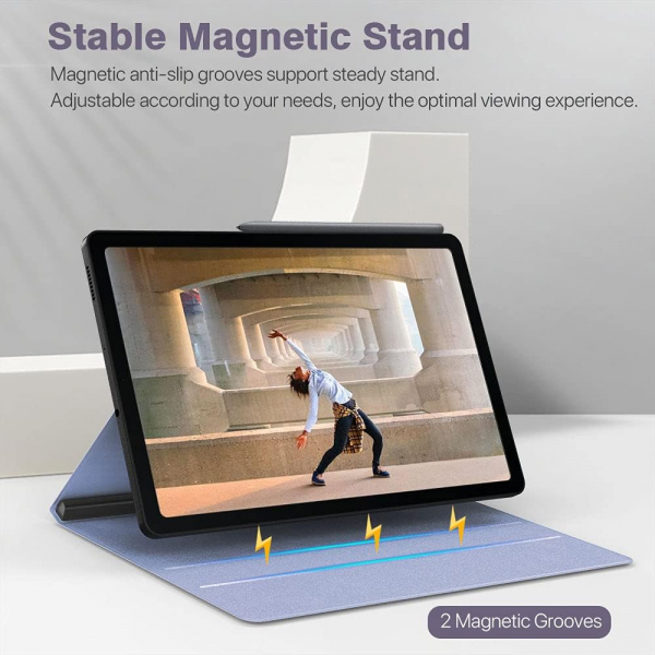 TMOVO Manyetik Galaxy Tab S6 Lite Klf (10.4 in)-Lavender Gray