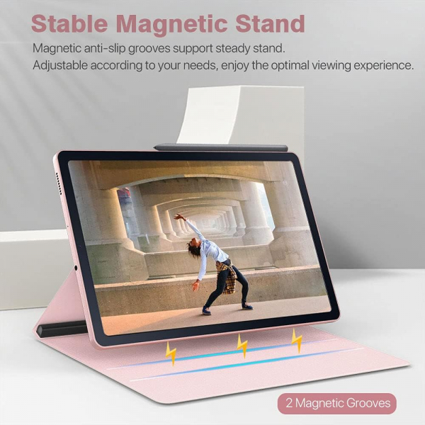 TMOVO Manyetik Galaxy Tab S6 Lite Klf (10.4 in)-Light Pink