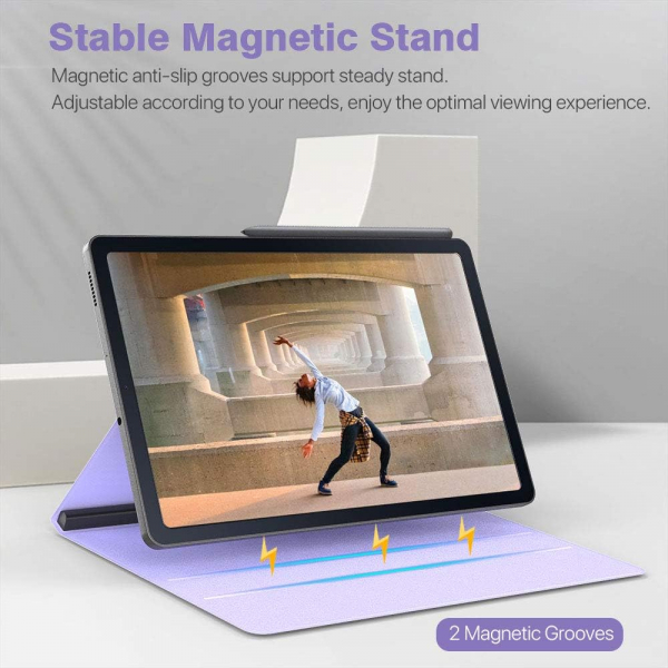 TMOVO Manyetik Galaxy Tab S6 Lite Klf (10.4 in)-Light Purple