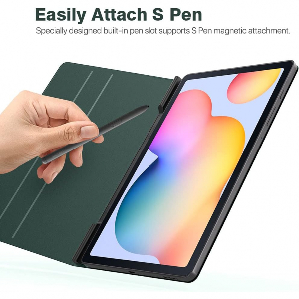 TMOVO Manyetik Galaxy Tab S6 Lite Klf (10.4 in)-Midnight Green