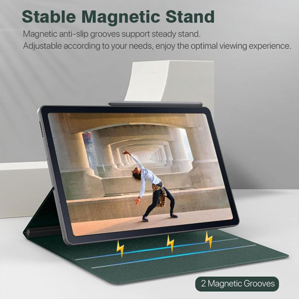 TMOVO Manyetik Galaxy Tab S6 Lite Klf (10.4 in)-Midnight Green