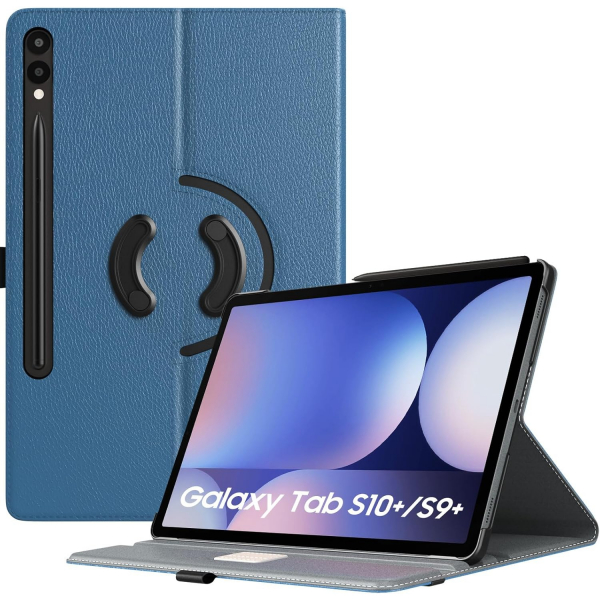 TMOVO Galaxy Tab S10 Plus/S9 Plus Rotating Klf -Denim Blue