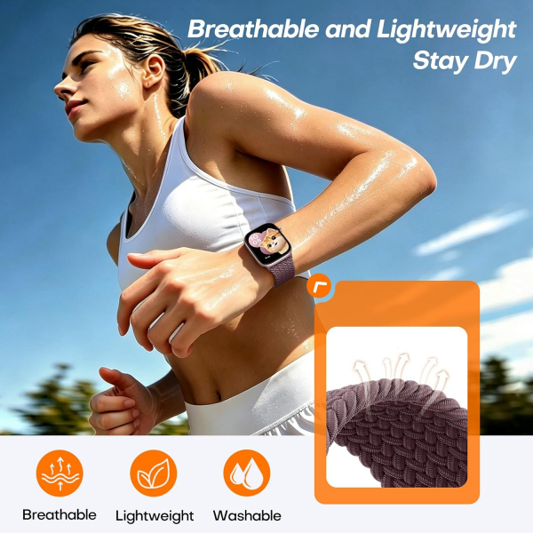 TOCOL �rg�l� Manyetik Esnek Apple Watch Kordonu-Purple Fog
