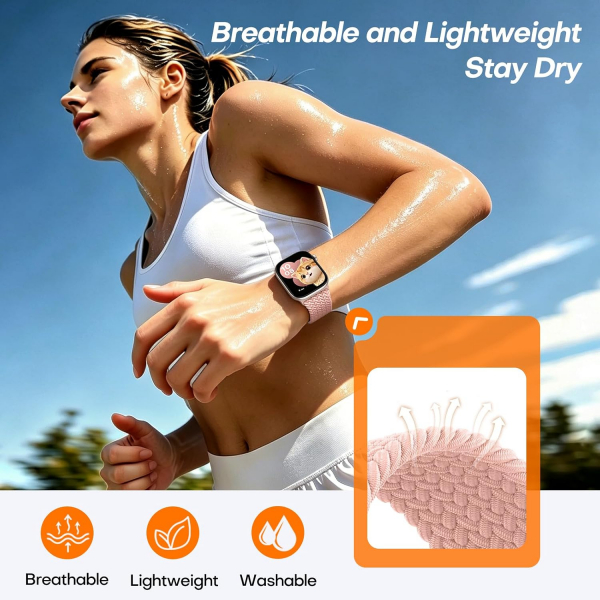 TOCOL �rg�l� Manyetik Esnek Apple Watch Kordonu-Pink