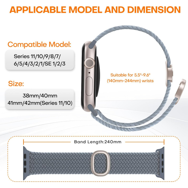 TOCOL �rg�l� Manyetik Esnek Apple Watch Kordonu-Gray