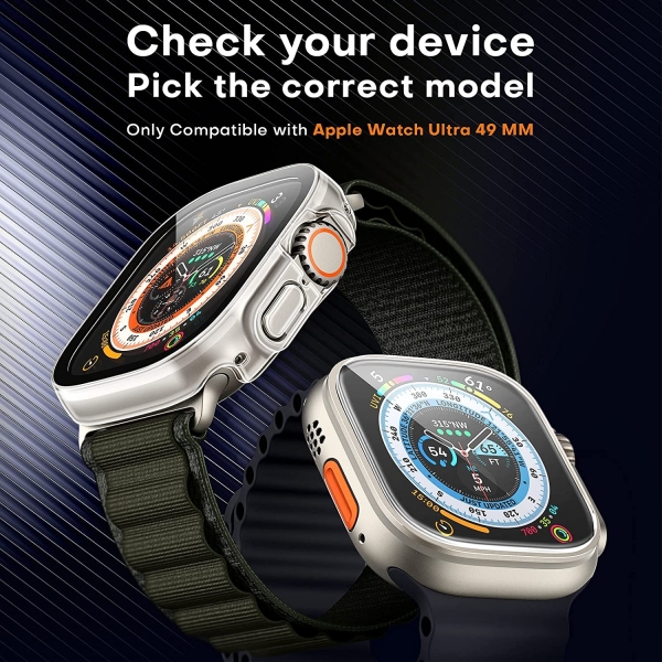 TOCOL Apple Watch Ultra 49mm Bumper Klf-Black Clear