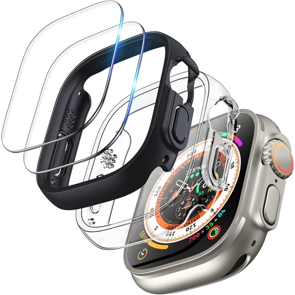 TOCOL Apple Watch Ultra 49mm Bumper Klf-Black Clear