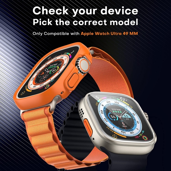 TOCOL Apple Watch Ultra 49mm Bumper Klf-Black Orange