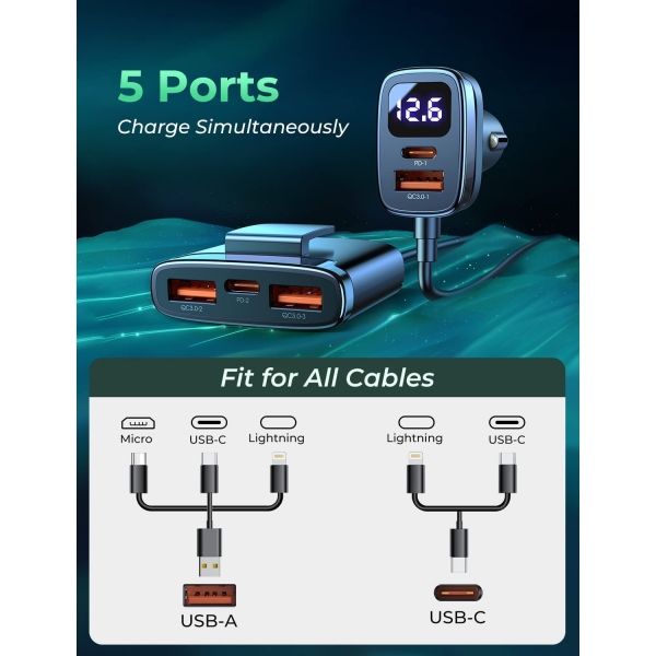 TOLLEFE 5 Multi USB Ara arj Cihaz (78W)