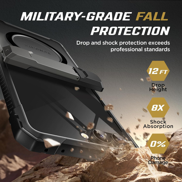 TONGATE Galaxy Z Flip 8 Ekran Koruyuculu Standl� K�l�f-Black