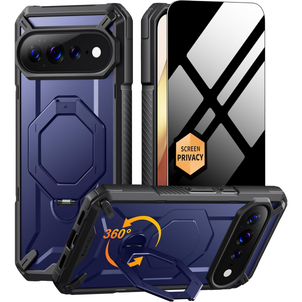 TONGATE Google Pixel 11 Pro XL Manyetik Standl� K�l�f-Blue